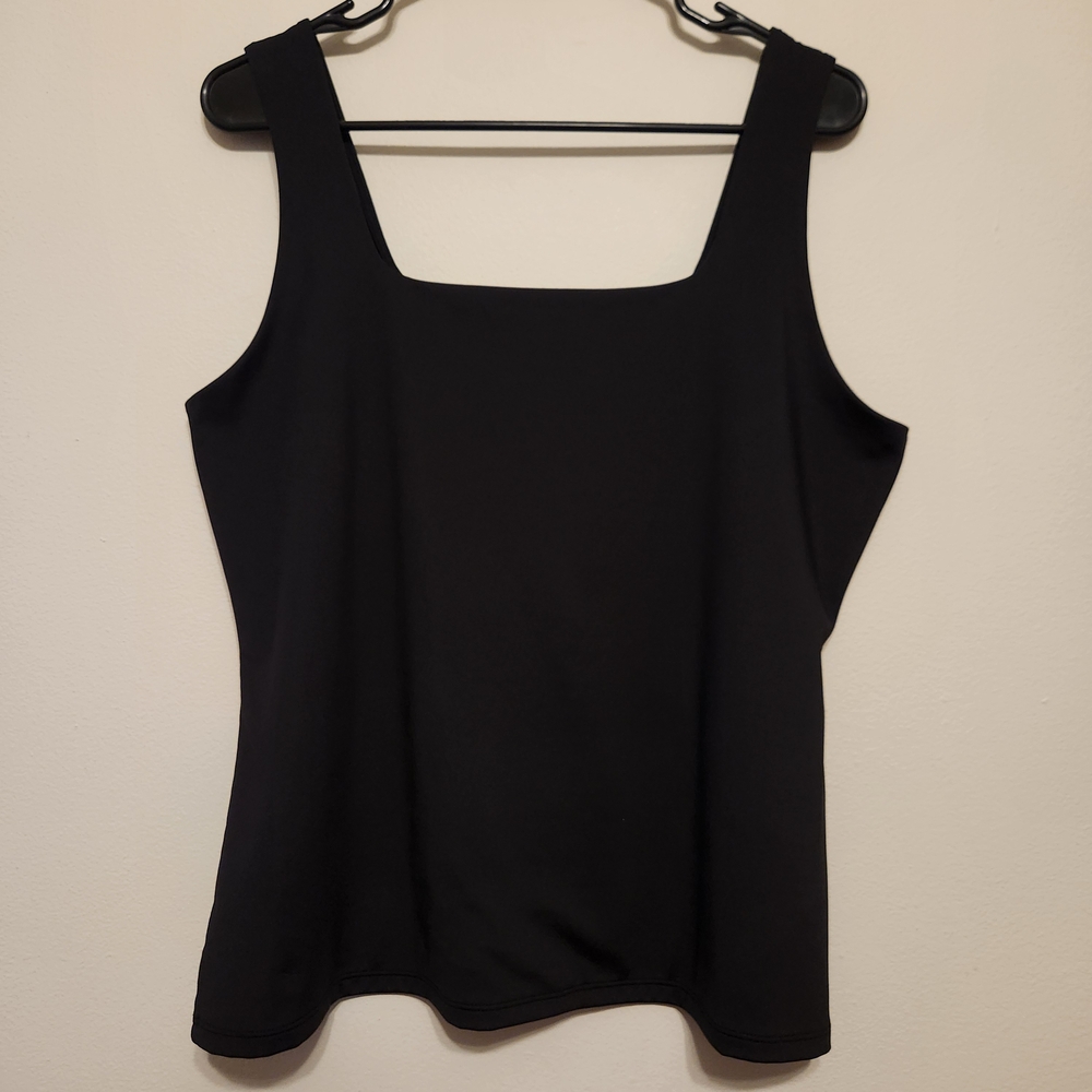 Nine West Classic Black Square Neck Tank Top